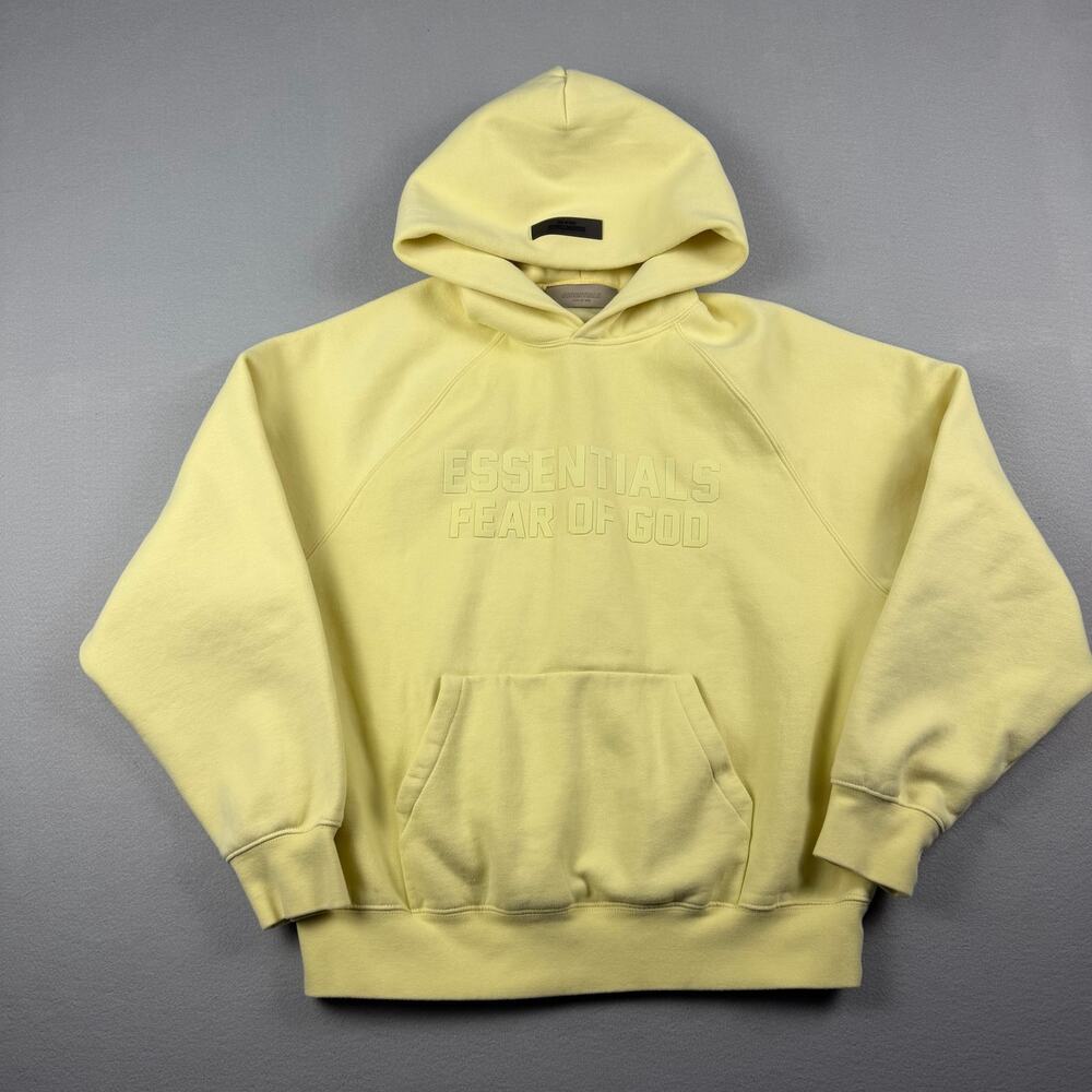 Fear of God Essentials Yellow Pullover Hoodie Small